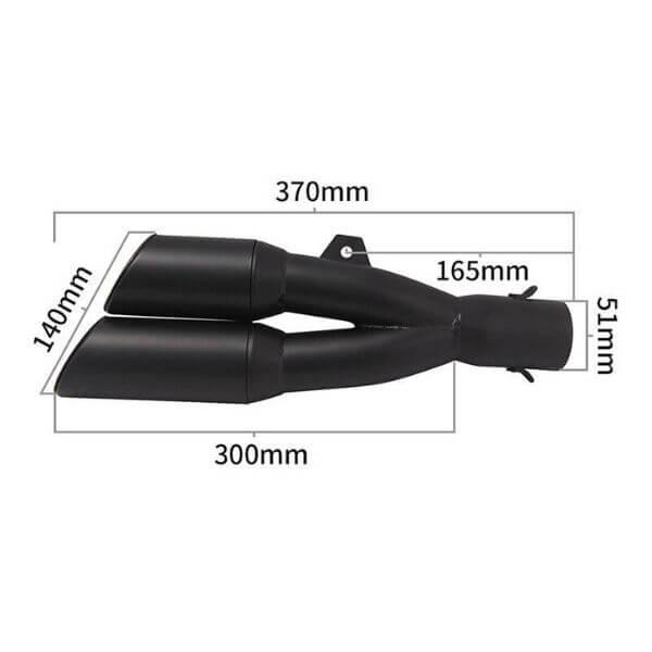 Double silencieux d’échappement moto universel café racer dimension