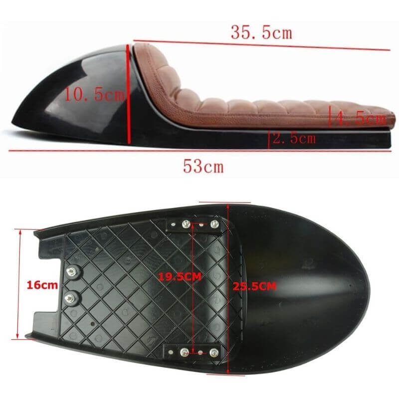 Coque arrière moto avec selle vintage pour café racer