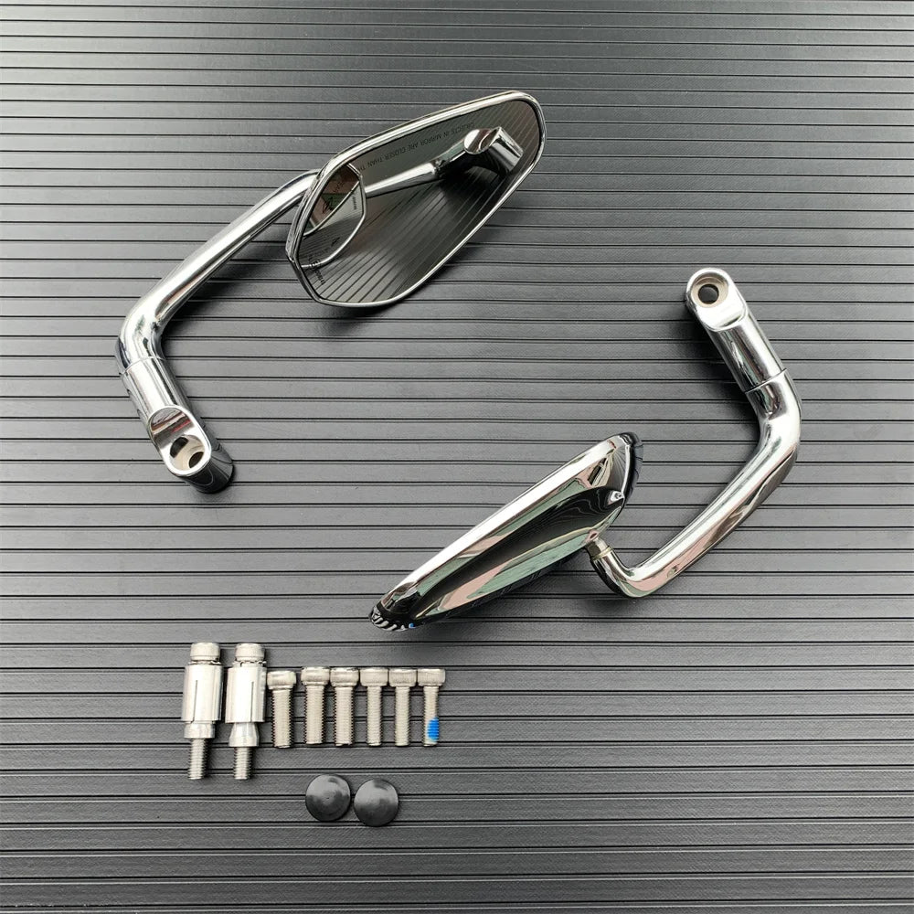 Rétroviseur embout de guidon moto vintage couleur chrome