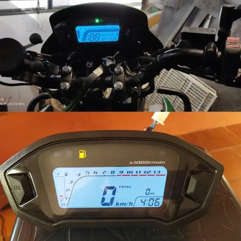 Acheter Pour moto Cafe Racer avec signal lumineux LED 12V, odomètre,  indicateur rétro-éclairé, compteur de vitesse universel pour moto