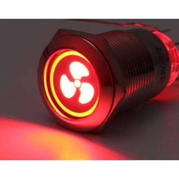 Bouton de verrouillage on-off chromé rouge
