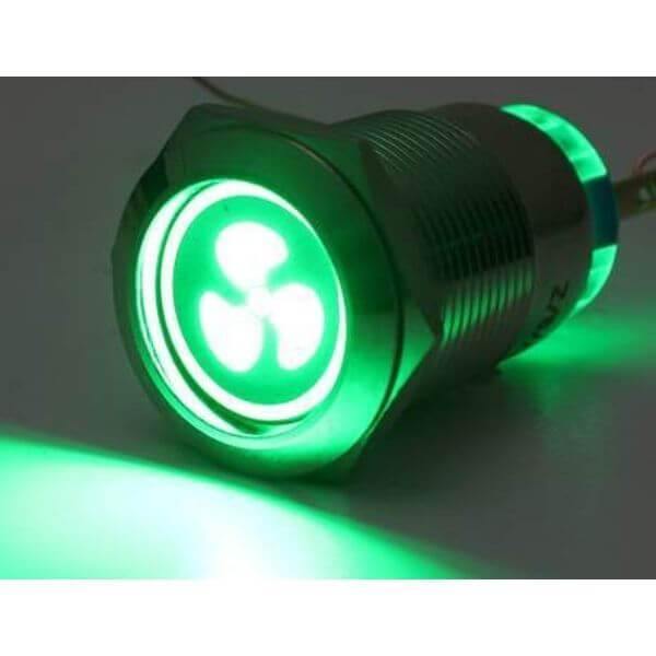Bouton de verrouillage on-off chromé vert