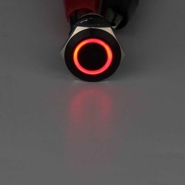 Bouton poussoir à LED moto rouge