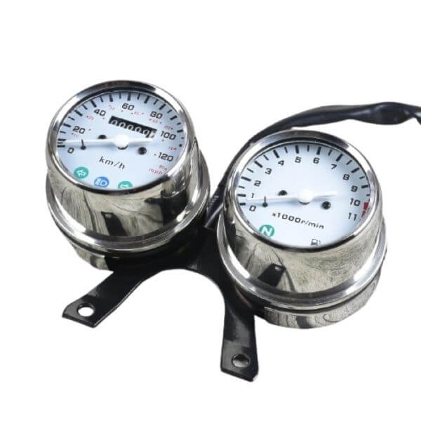 Compteur Moto Universel 12V - Odomètre Et Compte-Tours - Style Vintage - Rétroéclairage LED - Indicateur Vitesse 0-160 Km/h - 4