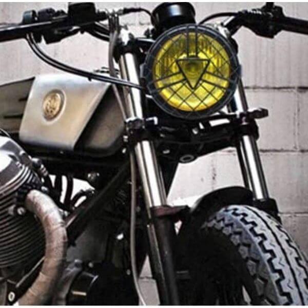 Phare Avant Ambre Style Rétro Pour Moto Custom Chopper 5 Pouces