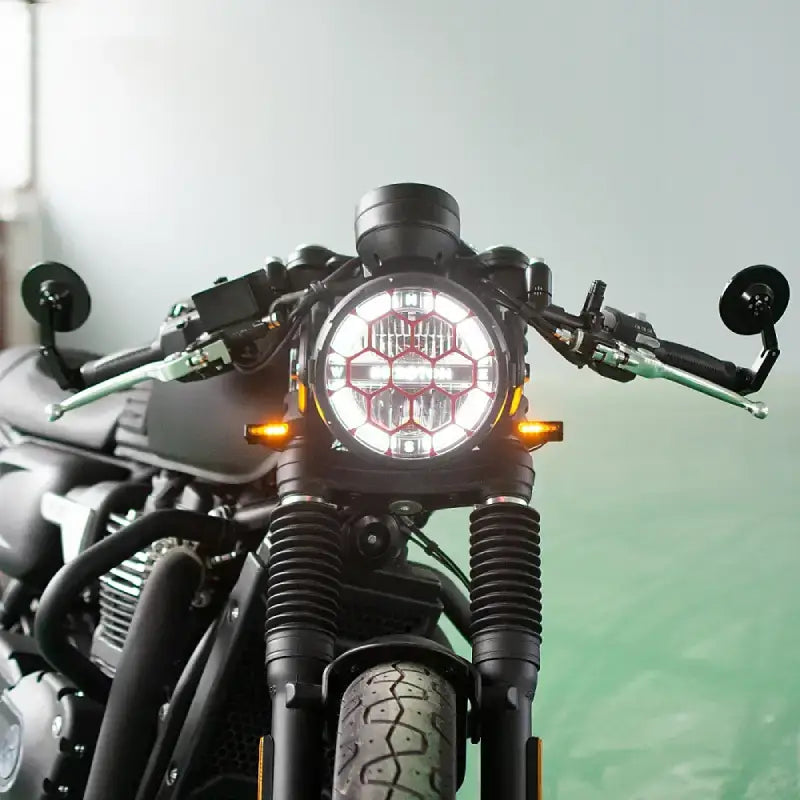 Mini Bullet Clignotant Lumineux Moto - Paire Feux LED Cafe Racer Cruiser Chopper (Smoke)
