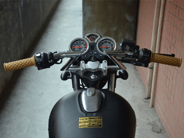 2 Poignées De Guidon NoEnd KUST - Marron - Look Vintage Pour Scooter Ou Moto - Neuf