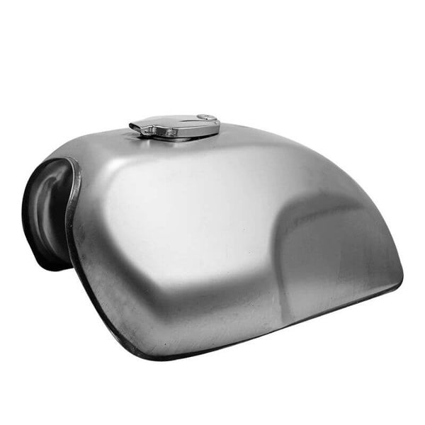 Réservoir Cafe Racer Universel 8 Litres - Acier Argent, Avec Bouchon Et Robinet - Neuf