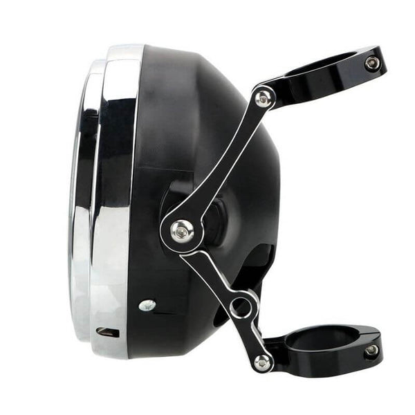 Support De Phare Moto 2 Pièces – Pour Fourches 28-34 Mm, Acier Inoxydable, Couleur Noir